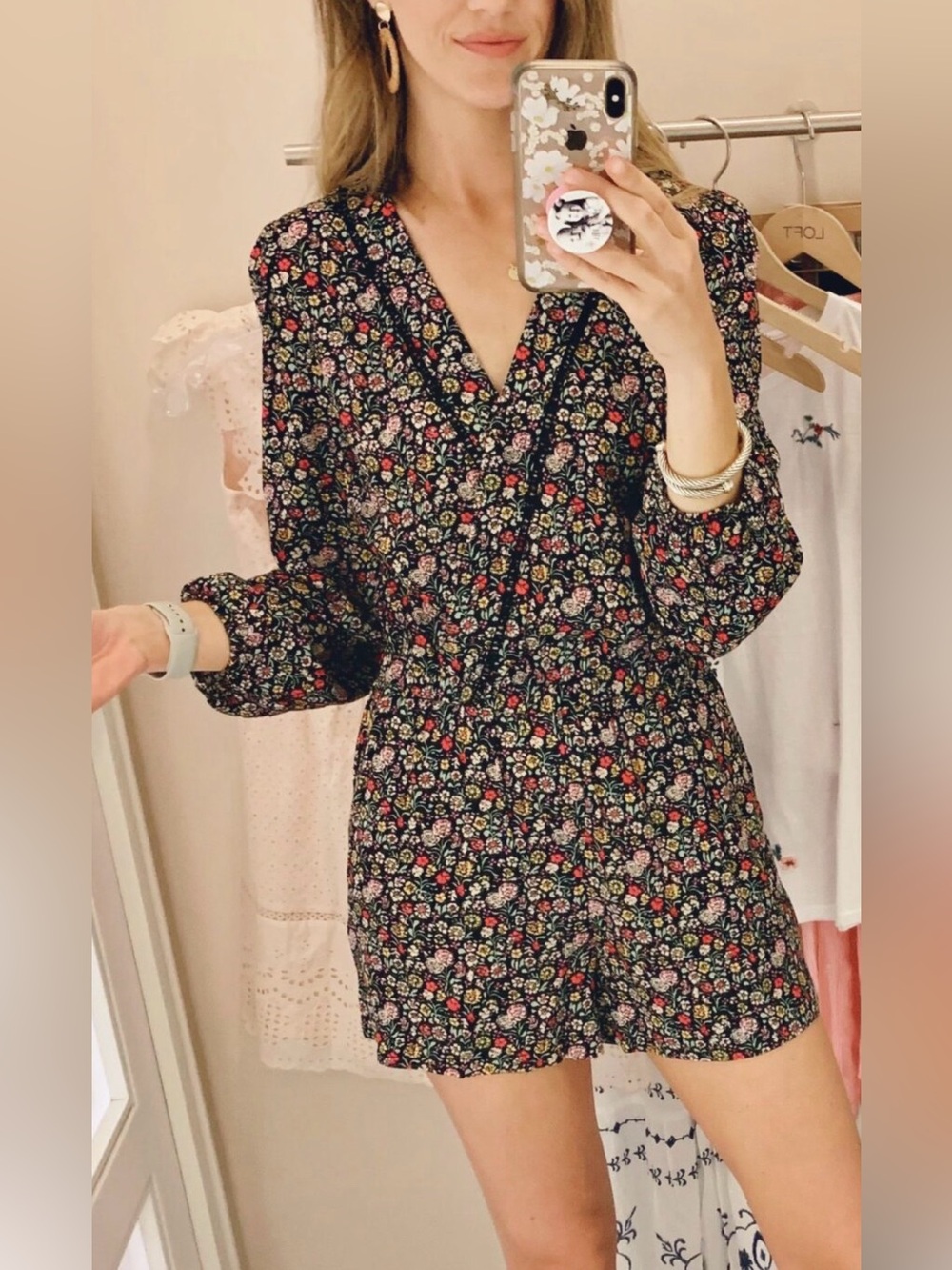 MINT$60 LOFT sz XS Petite Garden Floral V-Neck Romper